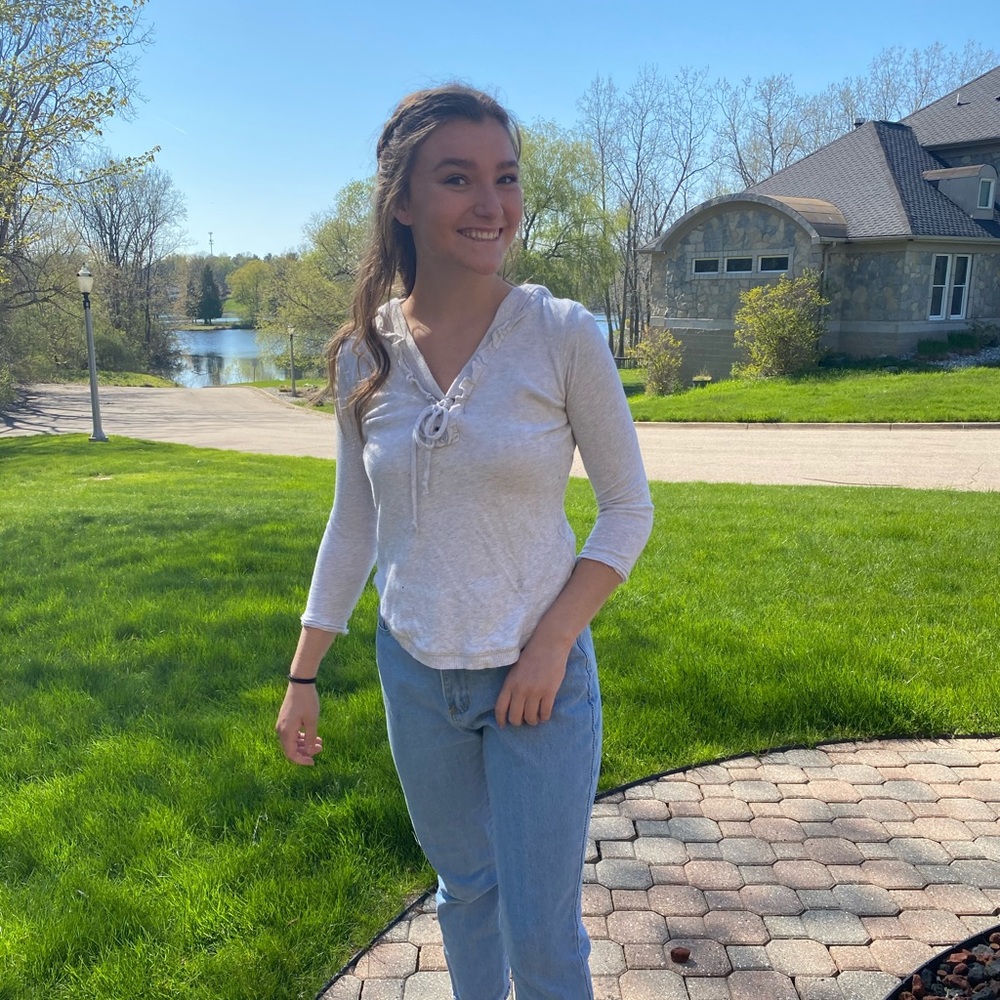 White sweater top